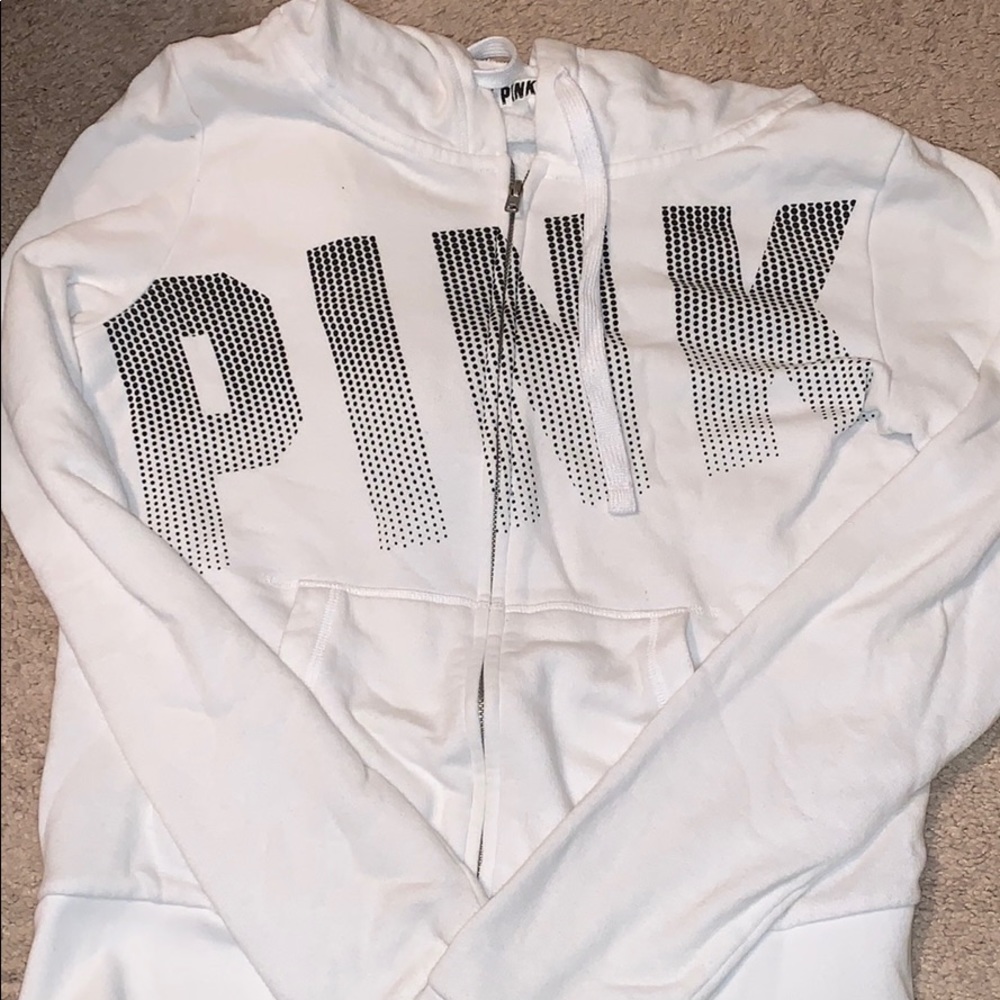 White Victoria’s Secret Zip Up Hoodie
